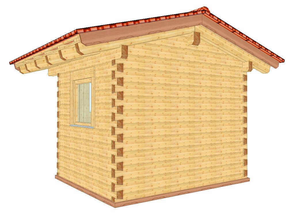 Gartenhaus Niedersachsen Perspektive hinten rechts