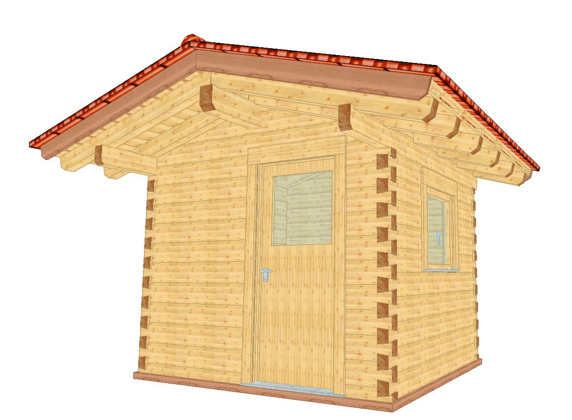 Gartenhaus Niedersachsen Perspektive vorne rechts