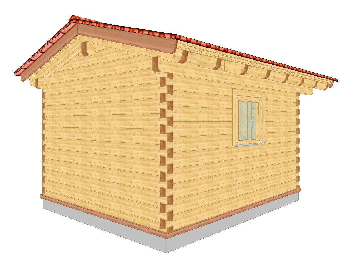 Gartenhaus Baden Württemberg Perspektive hinten links