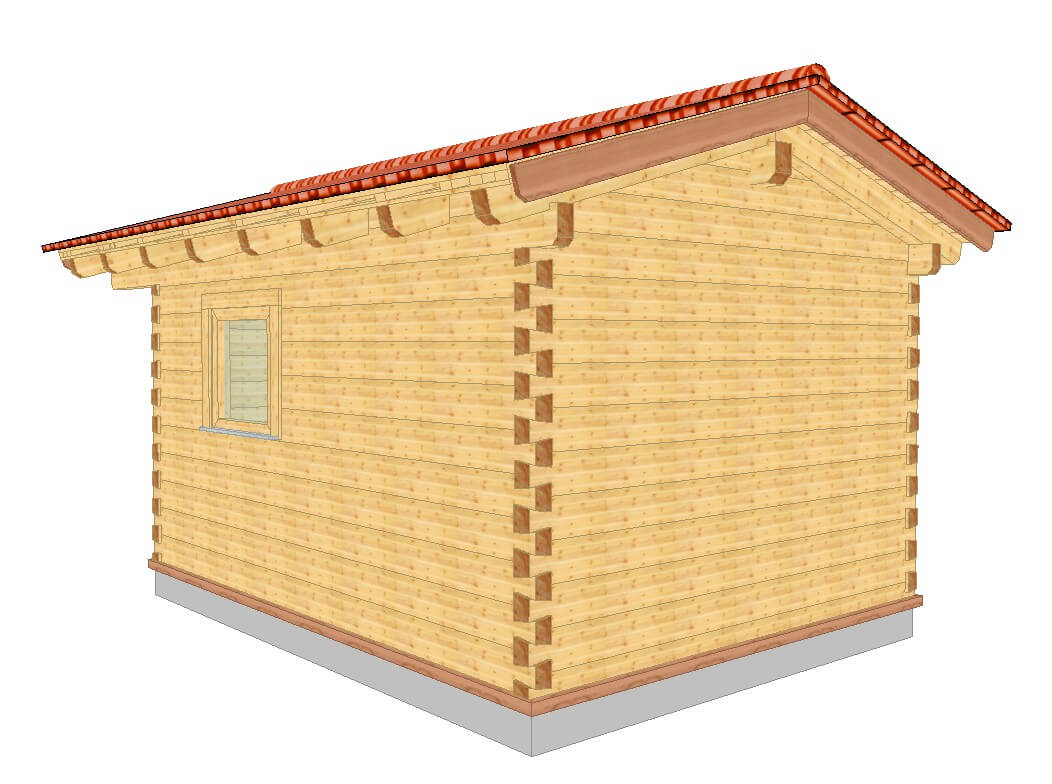 Gartenhaus Baden Württemberg Perspektive hinten rechts