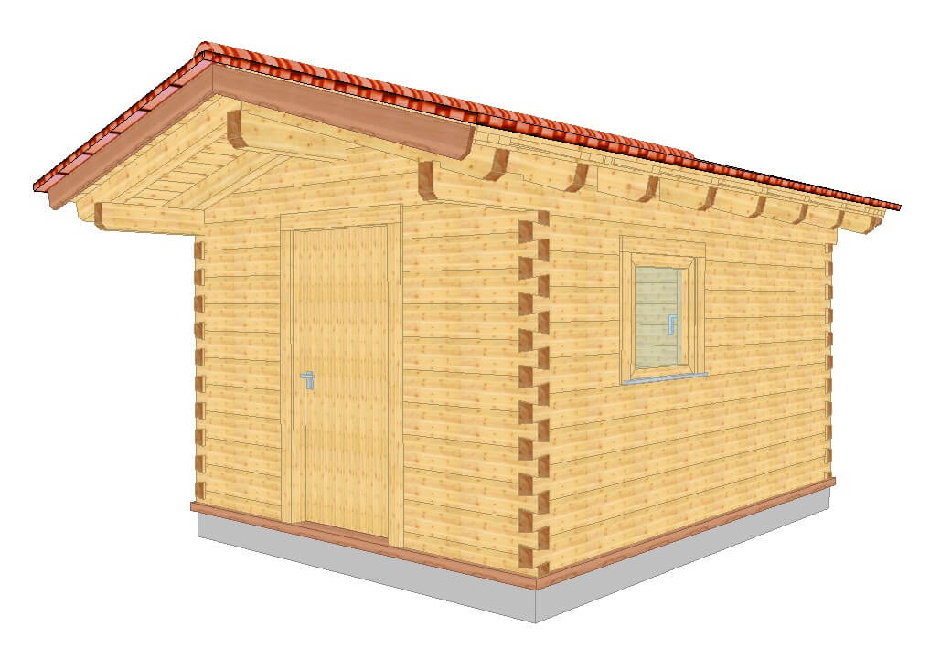 Gartenhaus Baden Württemberg Perspektive vorne rechts